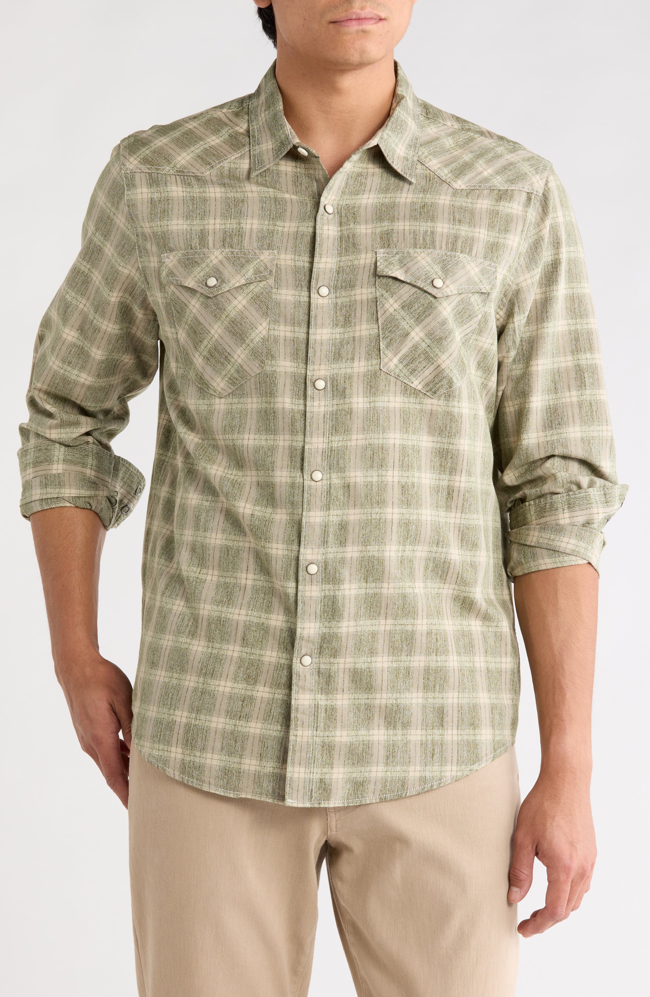 Long Sleeve Plaid Western Shirt