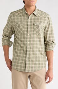 Lucky Brand Long Sleeve Plaid Western Shirt