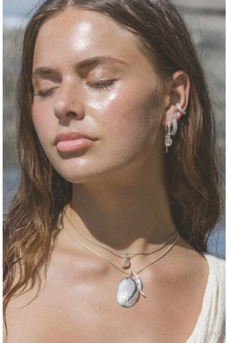 Little Falls Sterling Silver Herkimer Diamond Collar Necklace, Alternate, color, SILVER