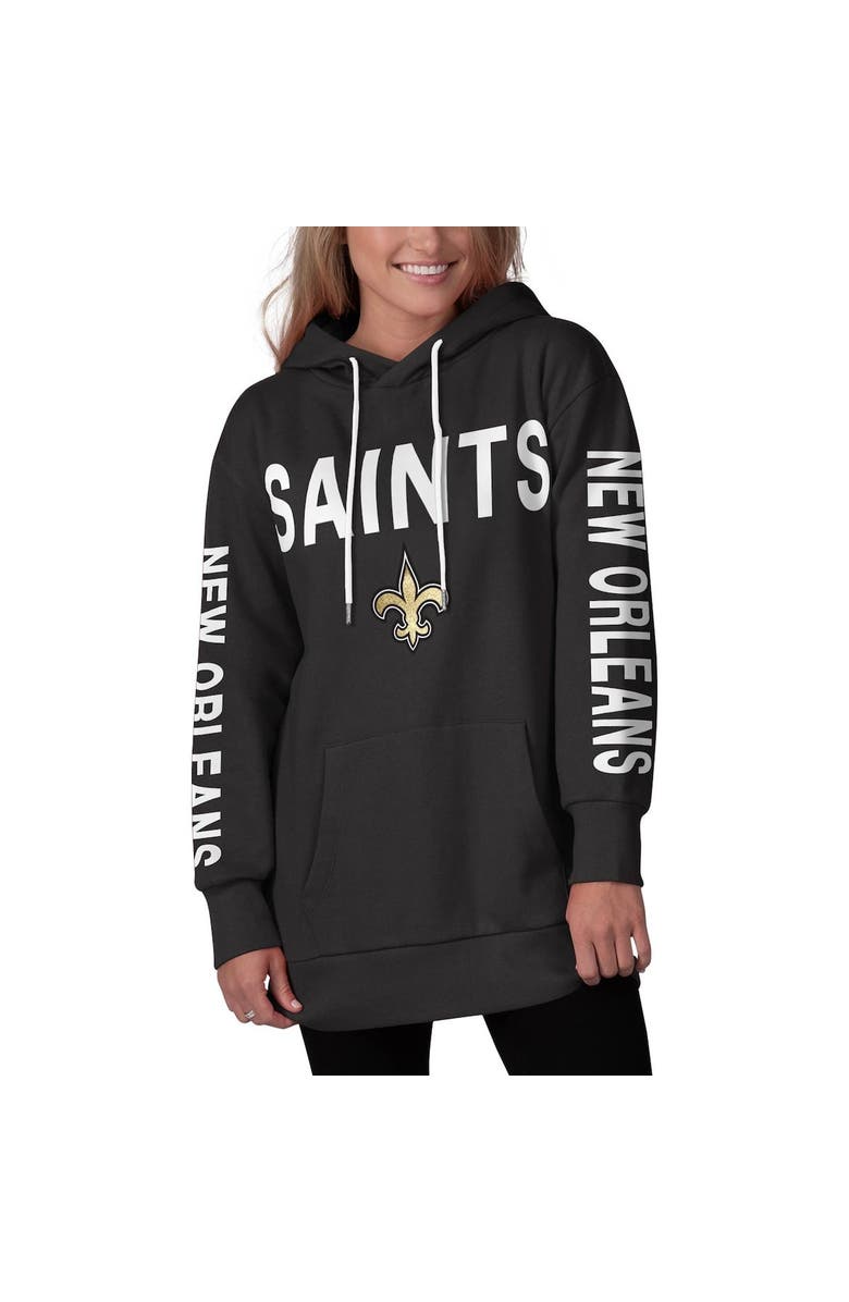 G-III 4HER BY CARL BANKS Women's G-III 4Her by Carl Banks Navy New Orleans Saints Extra Point Pullover Hoodie, Alternate, color, Black