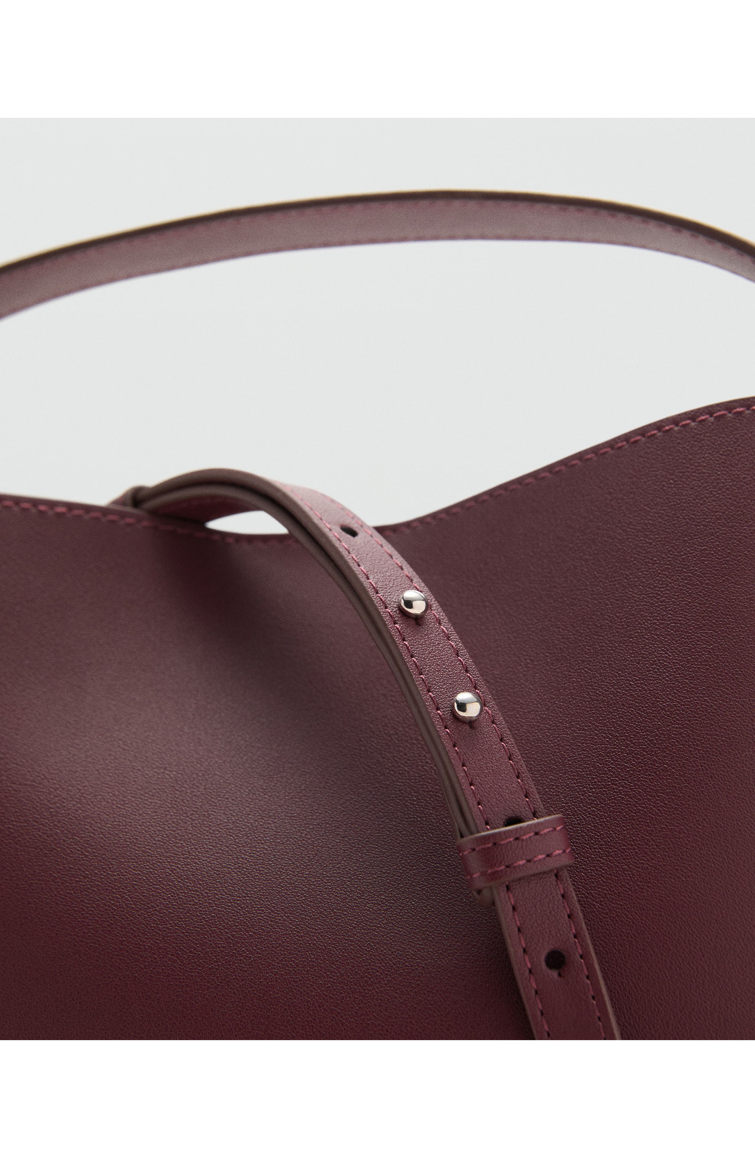 MANGO Faux Leather Crossbody Bag, Alternate, color, Burgundy