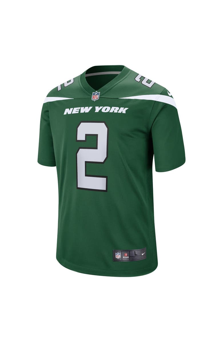 Nike Men's Nike Zach Wilson Gotham Green New York Jets Game Jersey, Alternate, color, 