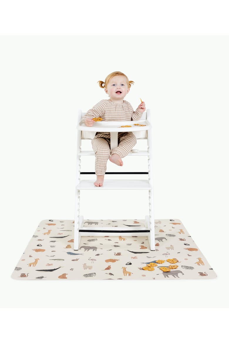 GATHRE Animal Print Water Resistant Highchair Mat, Alternate, color, 