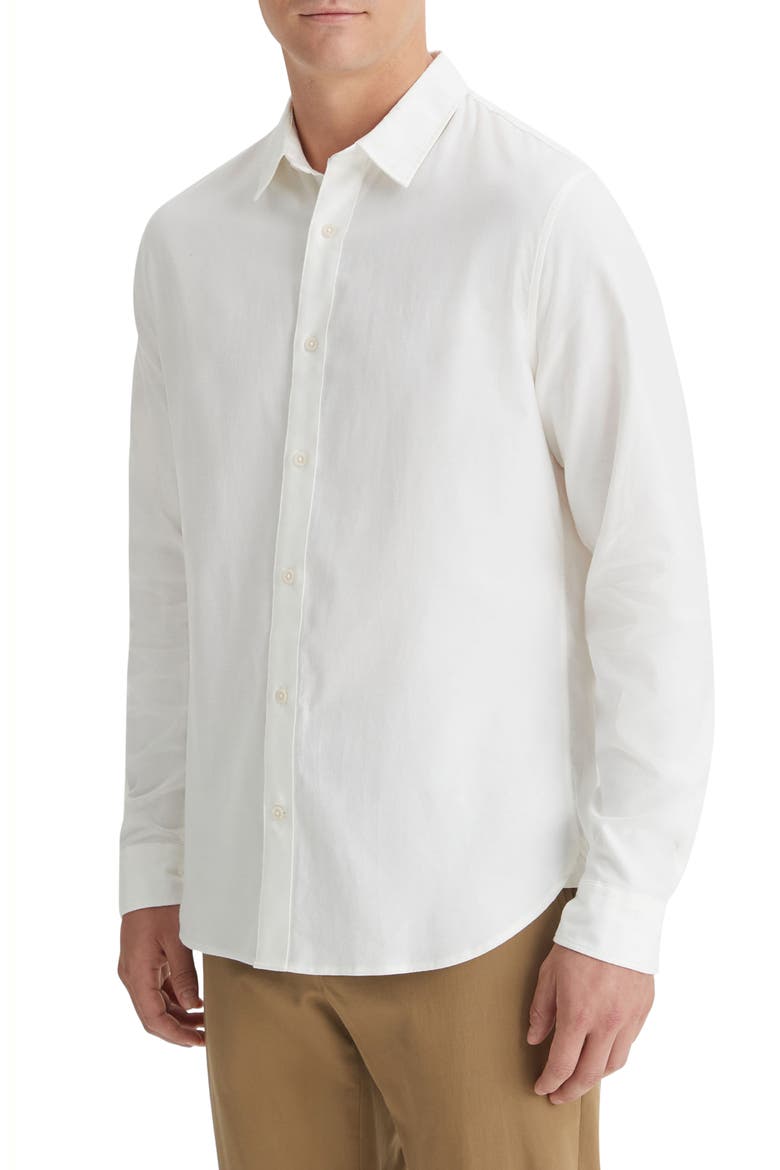 Solid Stretch Button-Up Shirt, Alternate, color, OPTIC WHITE