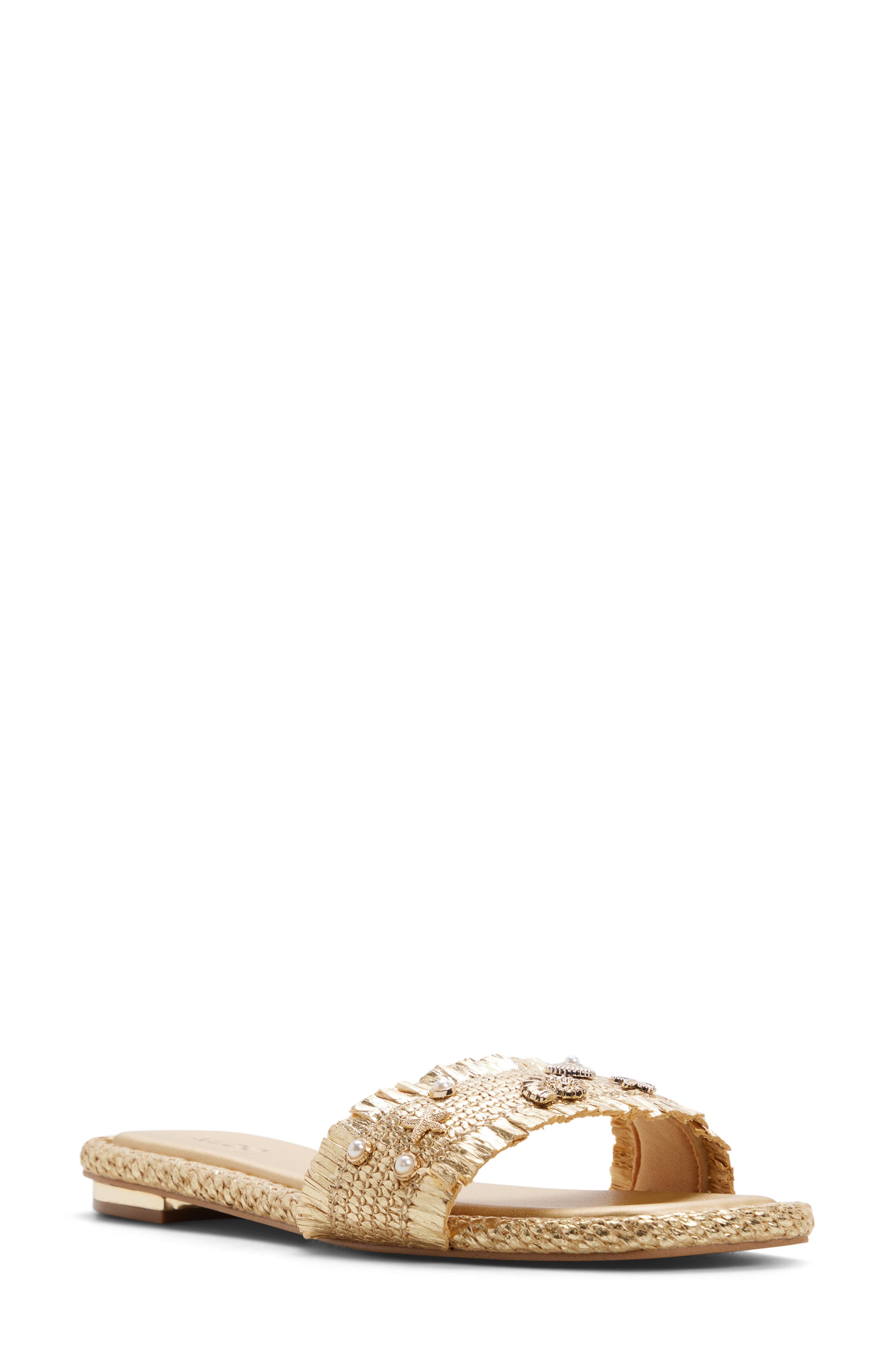 ALDO Aurana Embellished Slide Sandal, Main, color, Gold