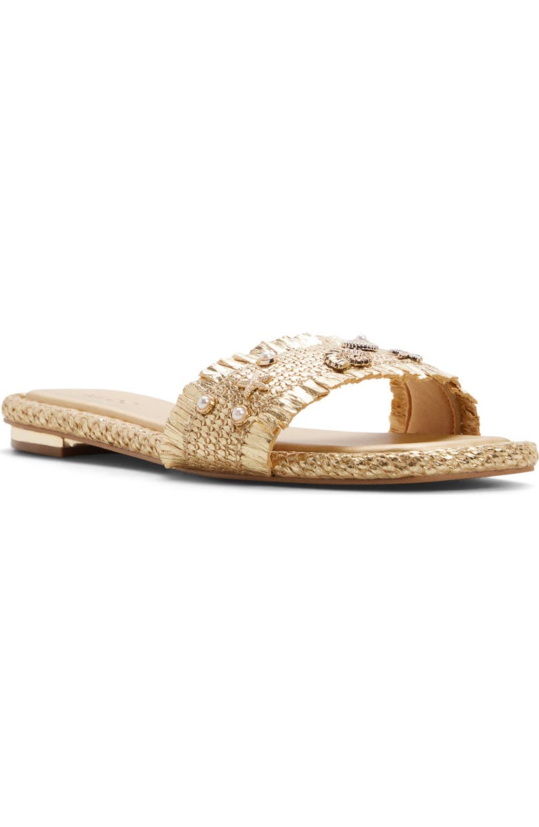 ALDO Aurana Embellished Slide Sandal, Main, color, Gold