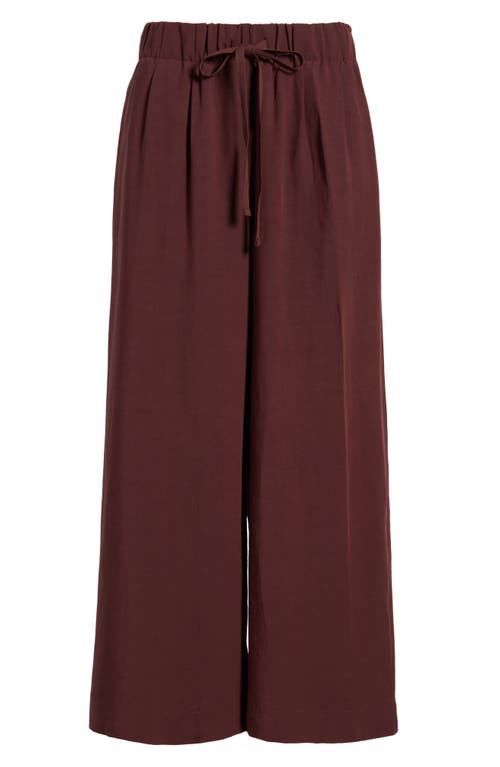 Nordstrom Wide Leg Crop Pants In Brown Raisin