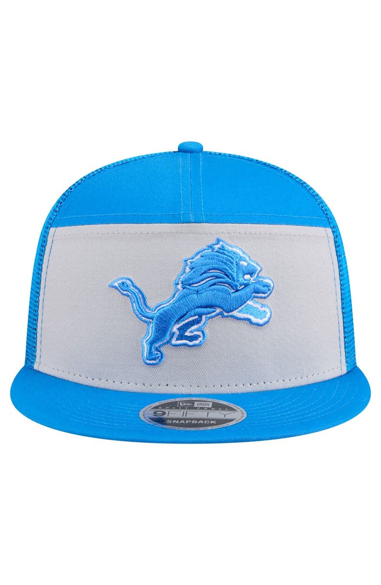 New Era Men's New Era Gray/Blue Detroit Lions Outdoor Split Panel 9FIFTY Snapback Hat, Alternate, color, Gray