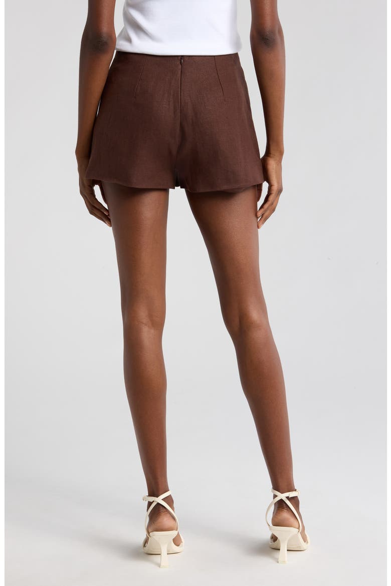 Lila Linen Shorts, Alternate, color, BISTRE
