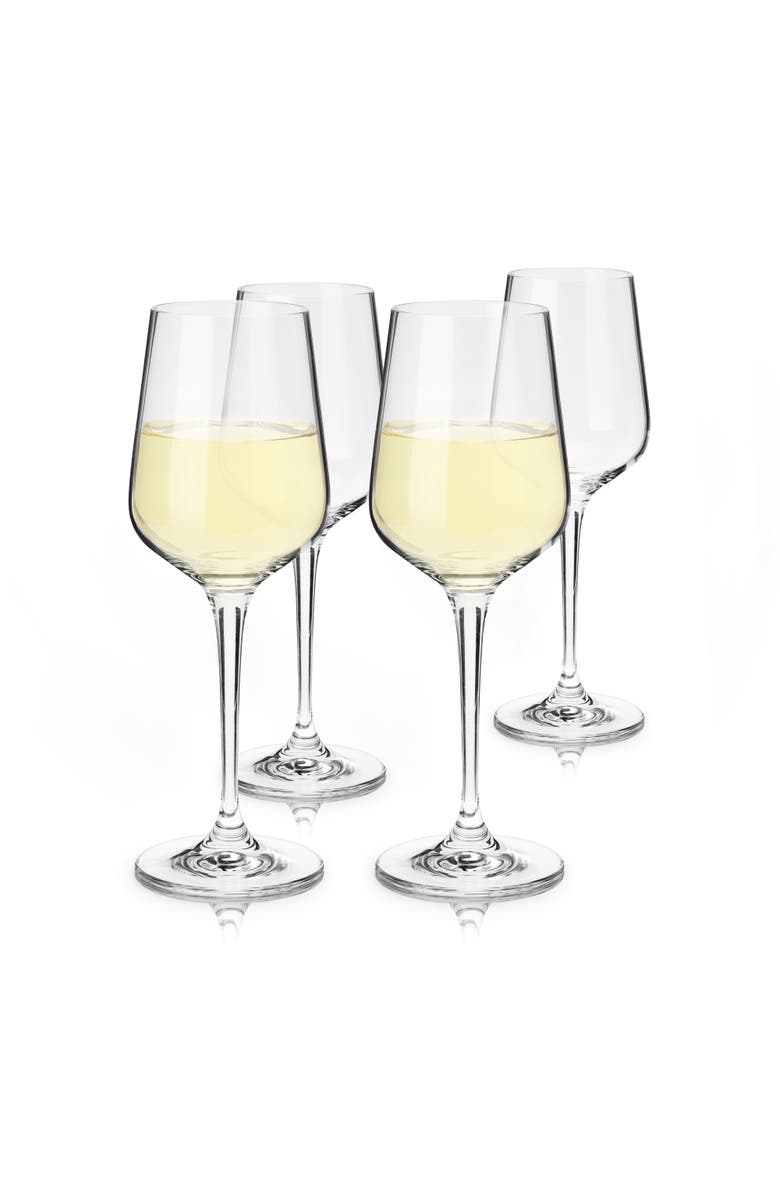Viski Reserve Inez Crystal Chardonnay Glasses Set of 4, Alternate, color, Clear