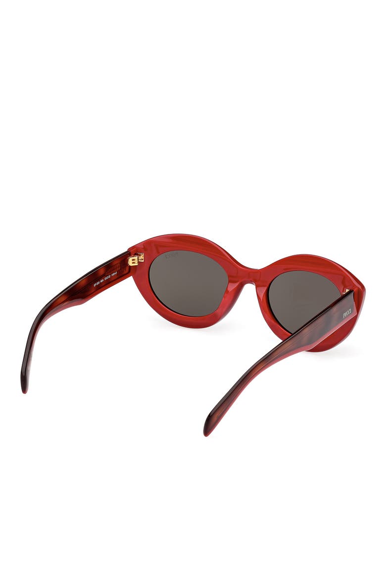 53mm Cat Eye Sunglasses, Alternate, color, SHINY RED / SMOKE