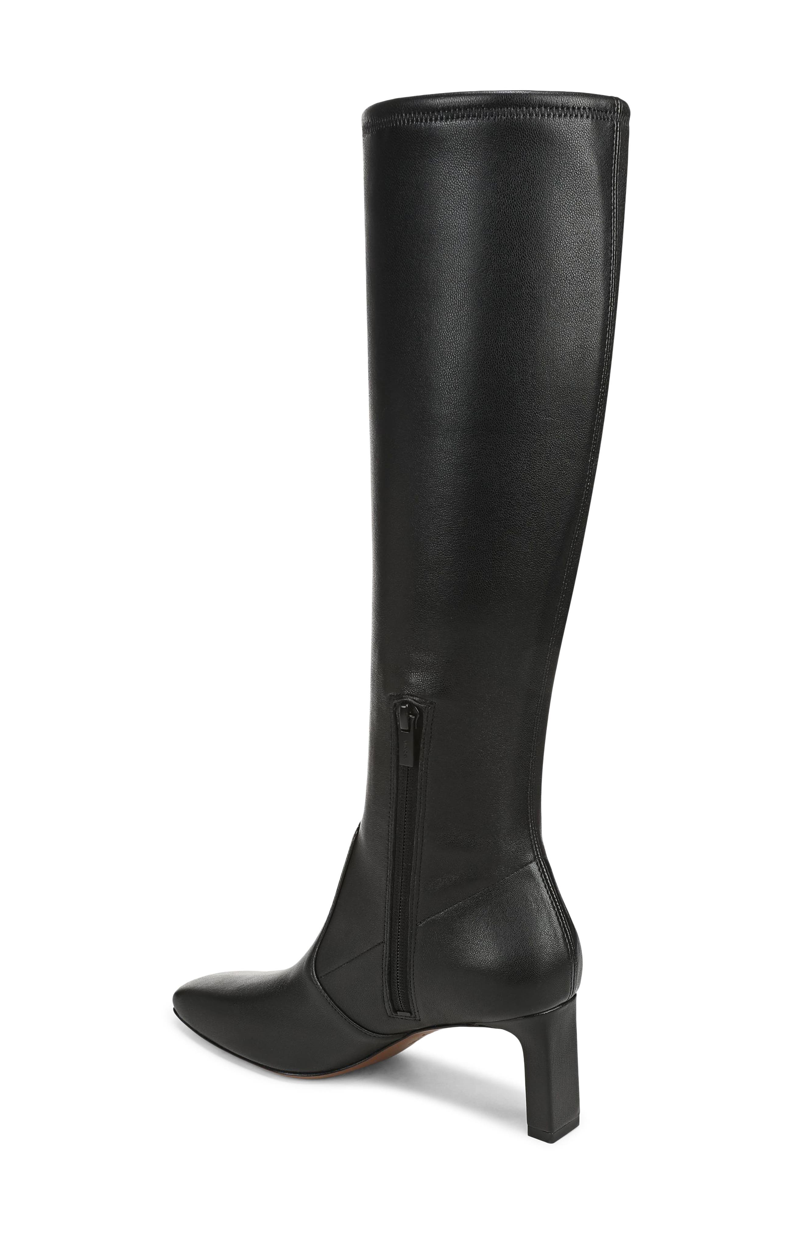 Violette Leather Knee High Boot, Alternate, color, BLACK NAPPA