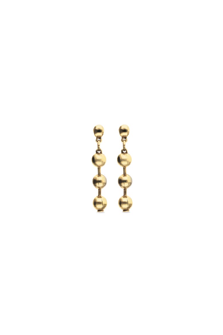 Long Ball Earrings Plated In 18K Gold, Alternate, color, Gold
