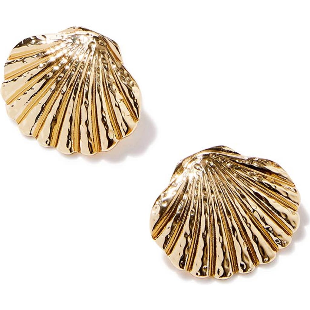 Rubi Shoes Mid Charm Earring In Up Shell Gold