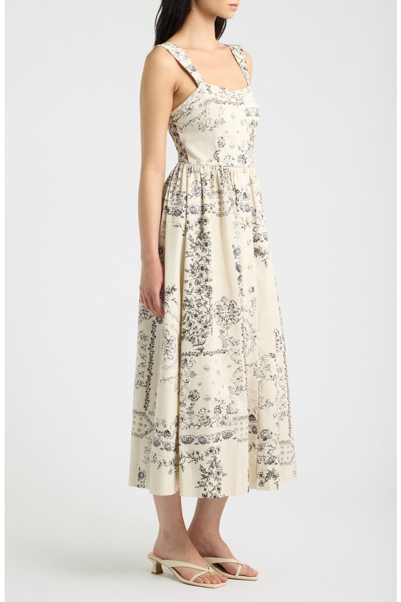 Floral Print Sleeveless Maxi Dress, Alternate, color, CREAM MULTI