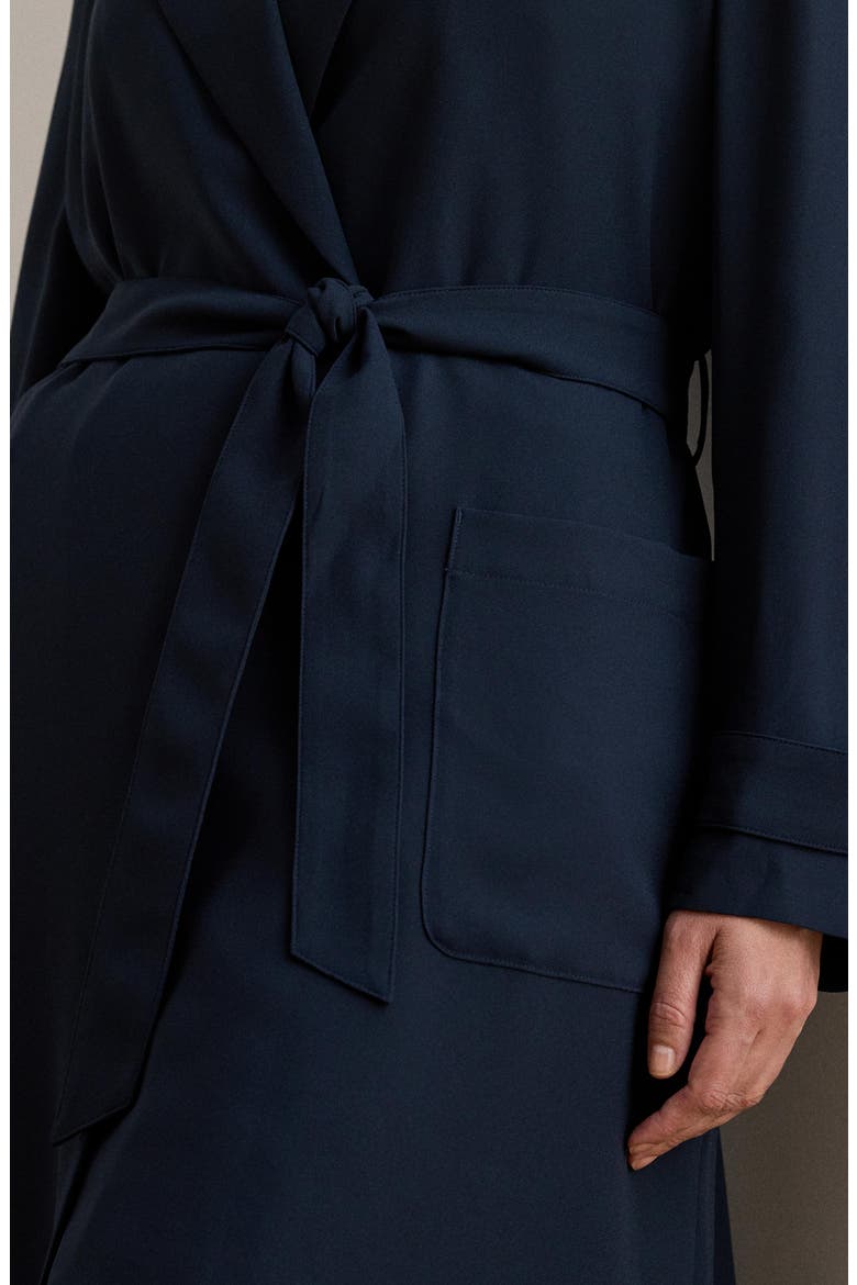Double-Faced Georgette Wrap Coat, Alternate, color, LAUREN NAVY