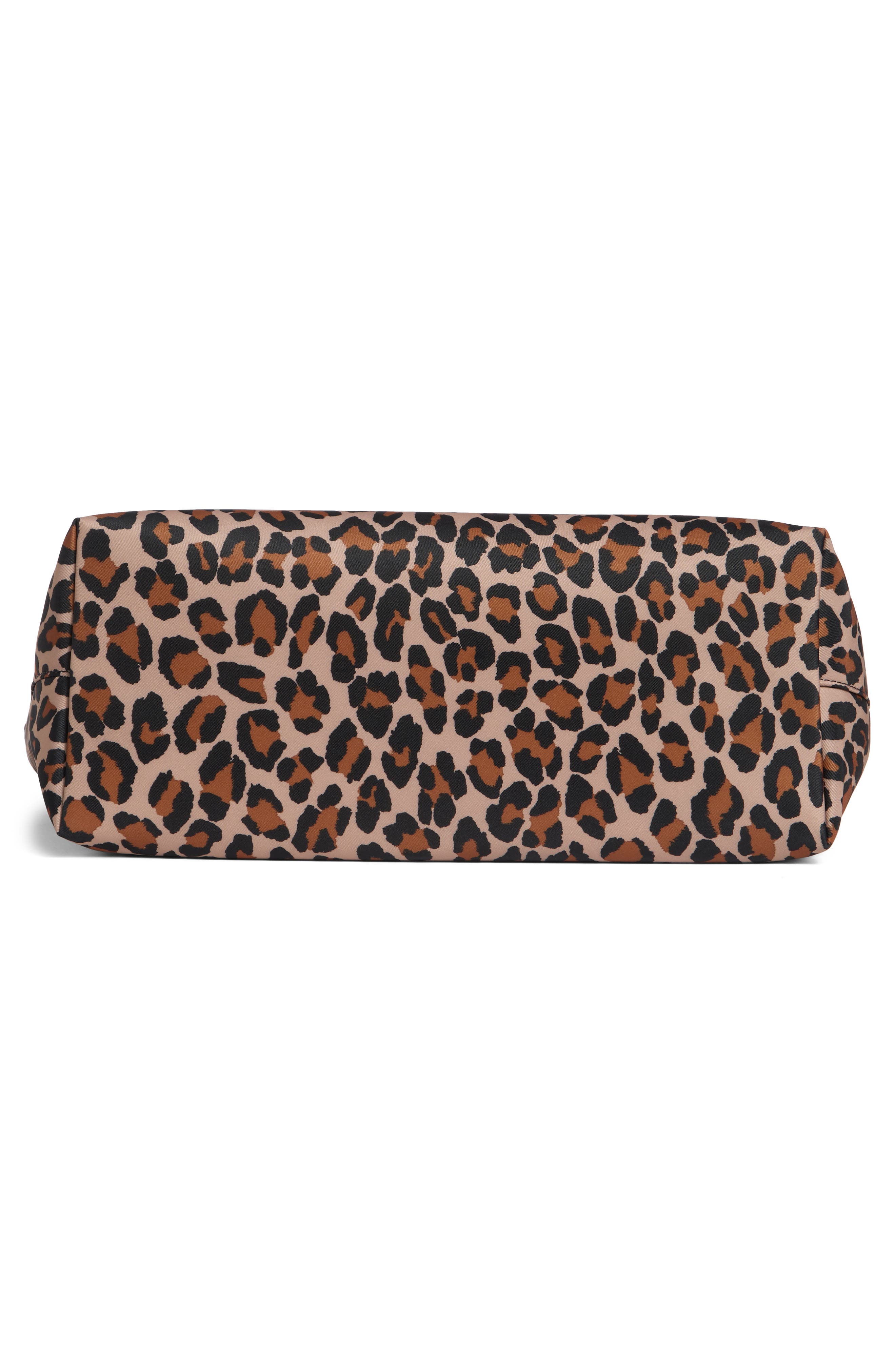 Kate Spade New York kitt recycled nylon leopard extra large tote, Alternate, color, Brown Multi