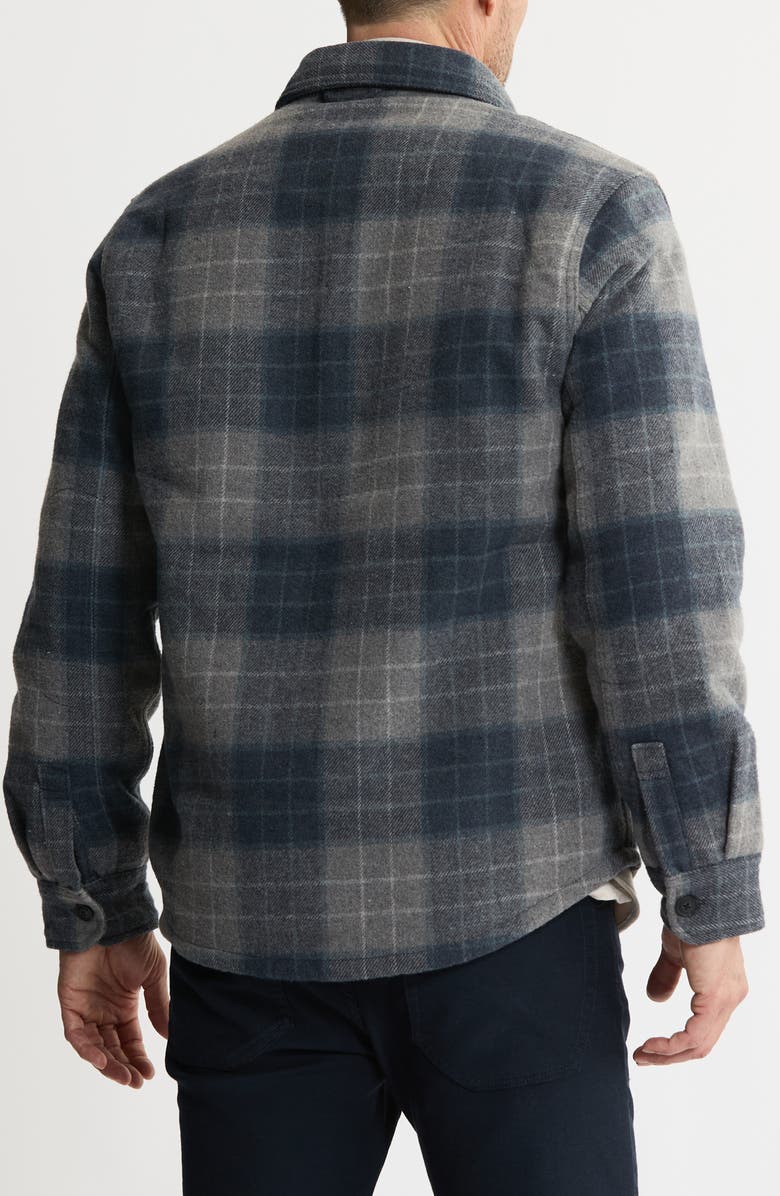 JACHS Plaid Shirt Jacket with Faux Fur Lining, Alternate, color, Blue