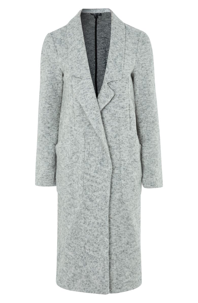 Topshop Brushback Jersey Coat, Alternate, color, 