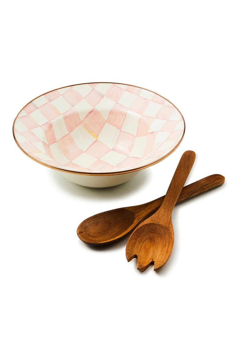 Rosy Check Salad Serving Set, Main, color, ROSY