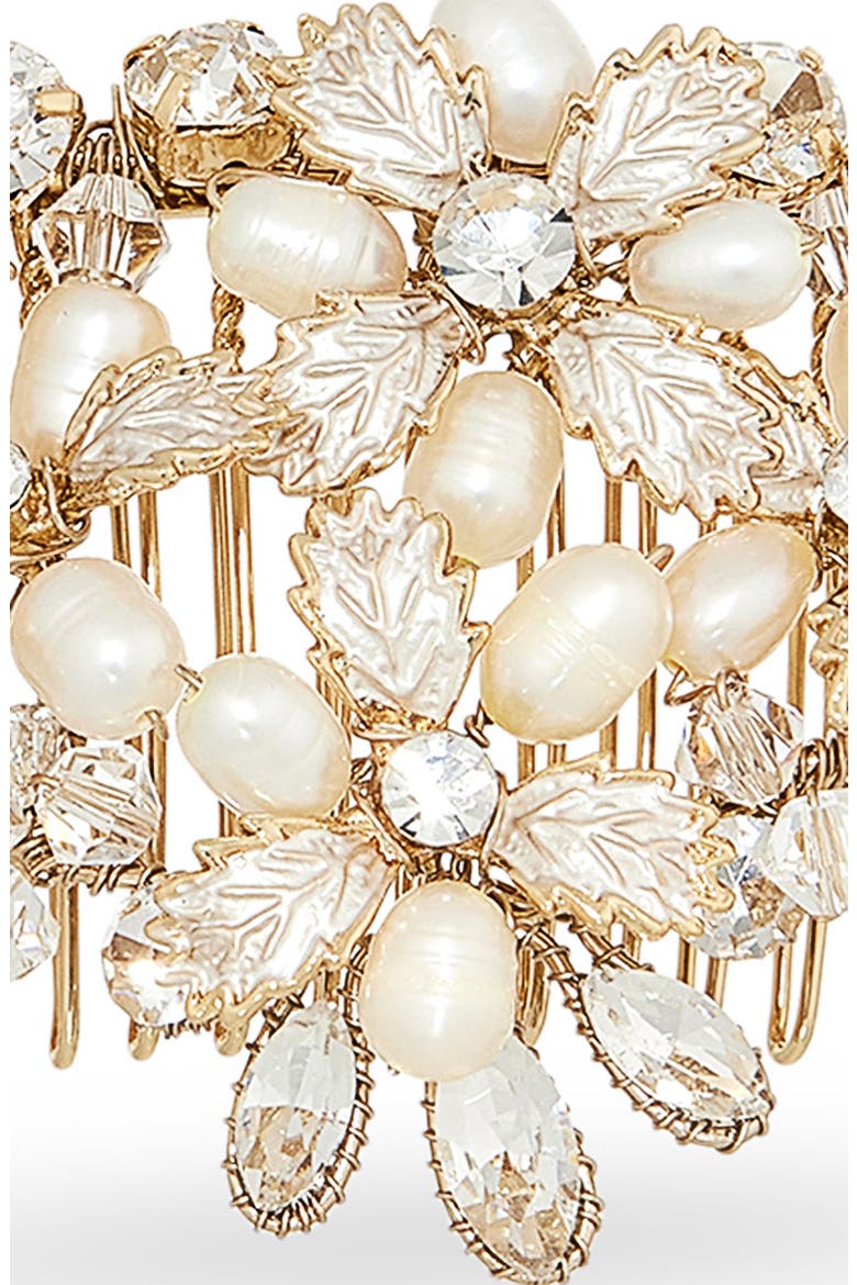 Caressa Halo Comb (Nordstrom Exclusive), Alternate, color, 14K GOLD/ FRESHWATER PEARL