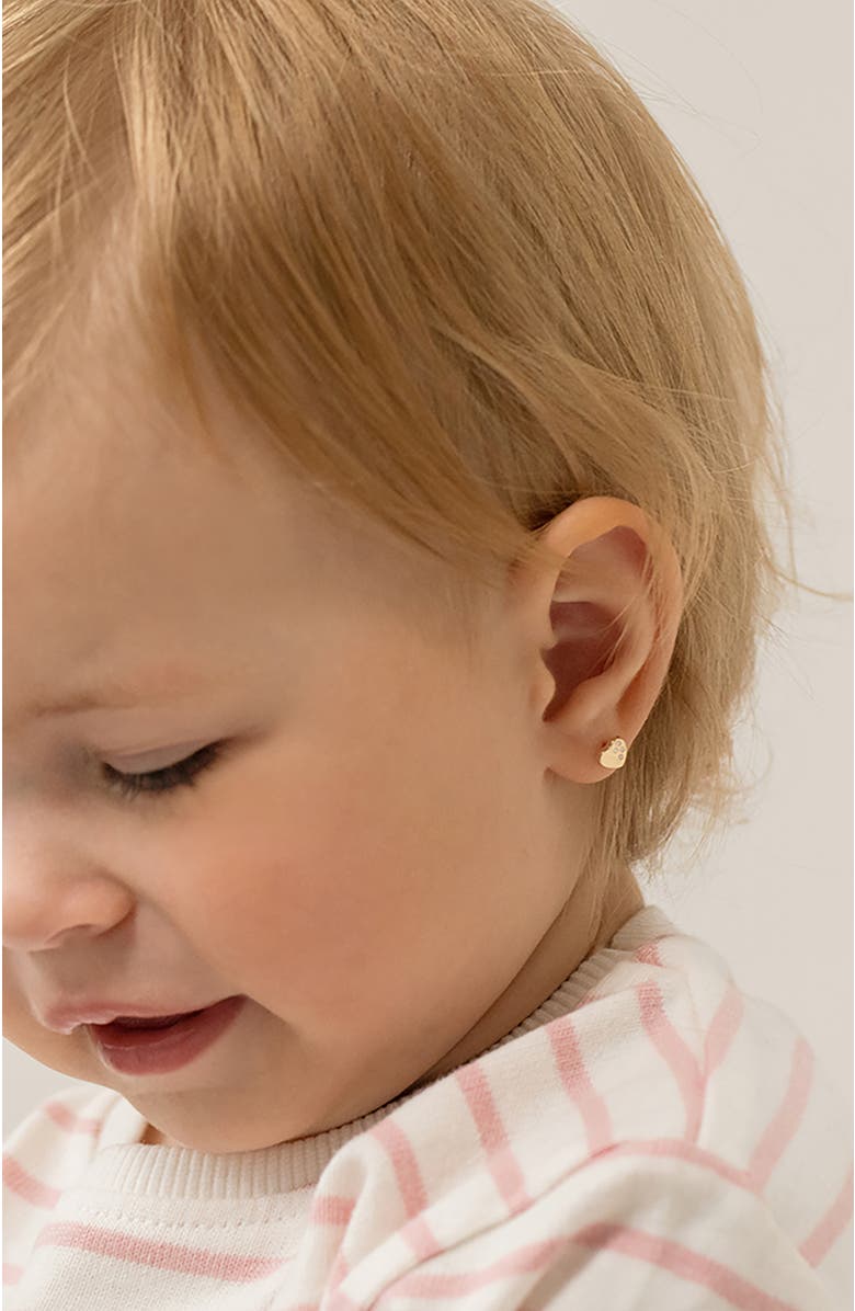 In Season Jewelry 14k Sweet Heart Encrusted Earrings, Alternate, color, 