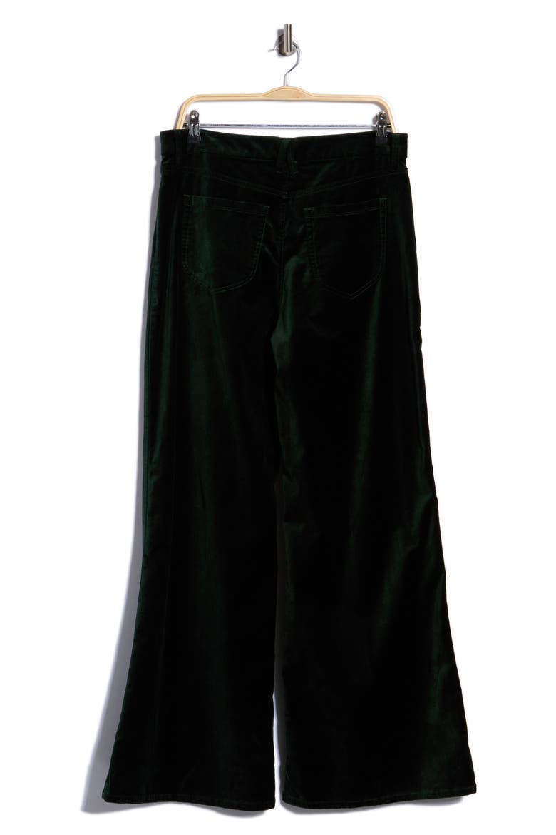Good Waist Wide Leg Palazzo Velvet Pants, Alternate, color, PINE GREEN003