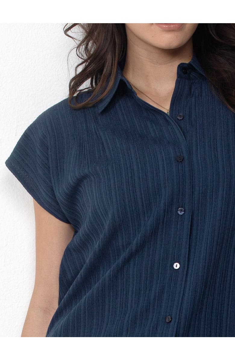 Single Stitch Button Front Shirt with Palazzo Pants Set, Alternate, color, Black