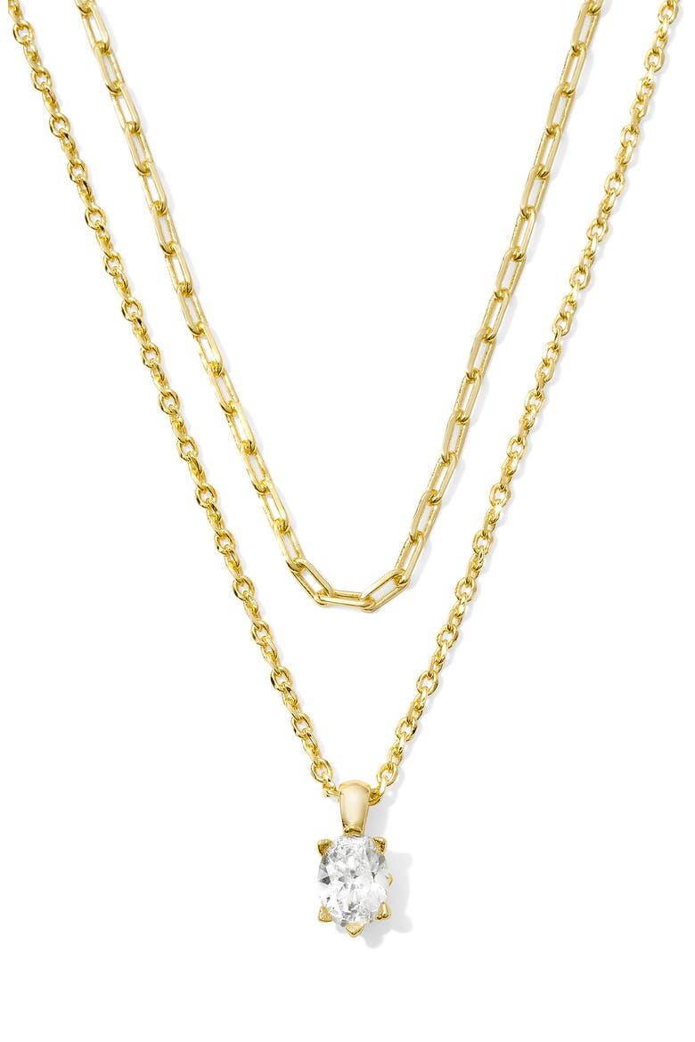 Cailin Layered Necklace, Alternate, color, GOLD WHITE CRYSTAL