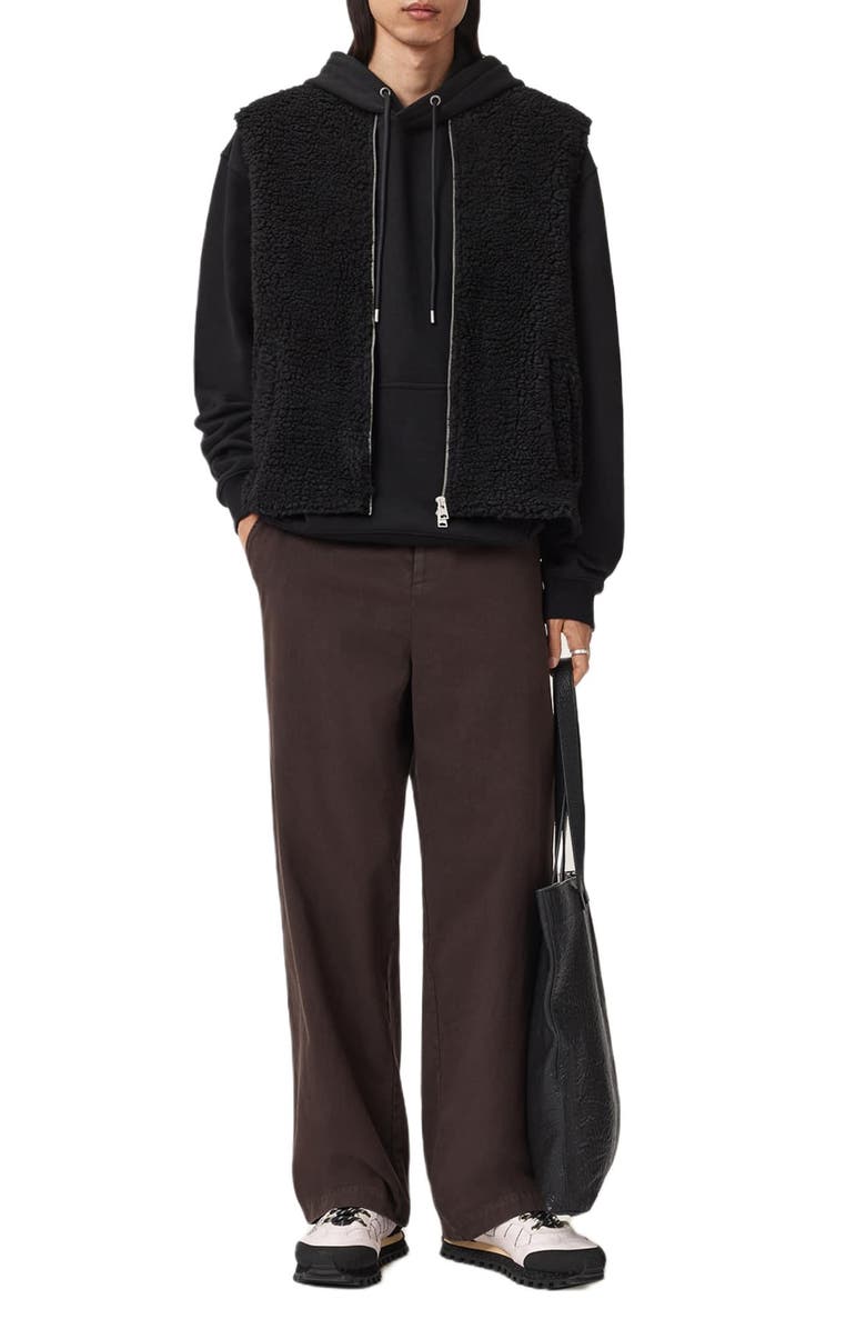 AllSaints Otis Fleece Vest, Alternate, color, Jet Black