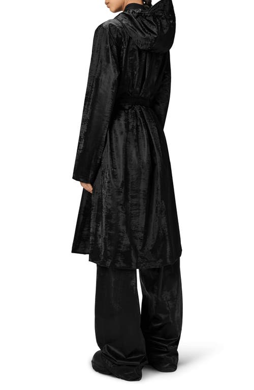 Rains Waterproof A-line Long Raincoat In Black
