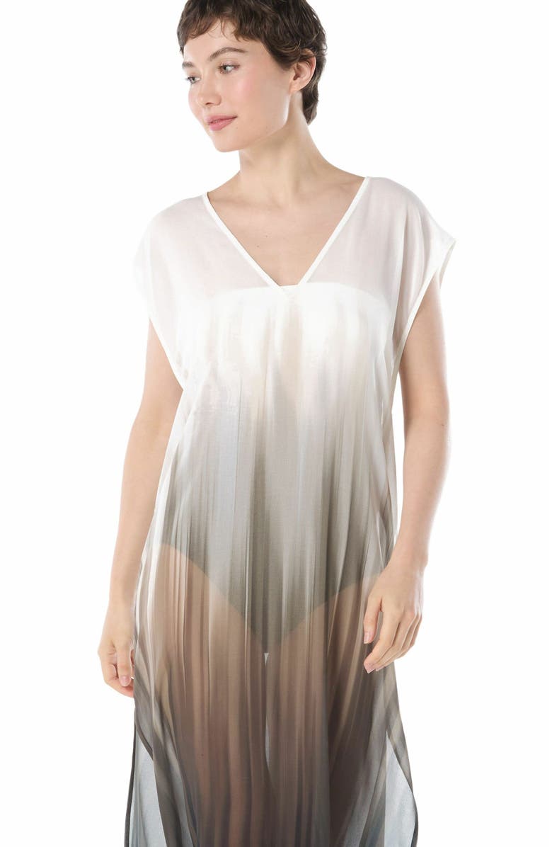 Carmen Marc Valvo V-Neck Long Dress, Alternate, color, 