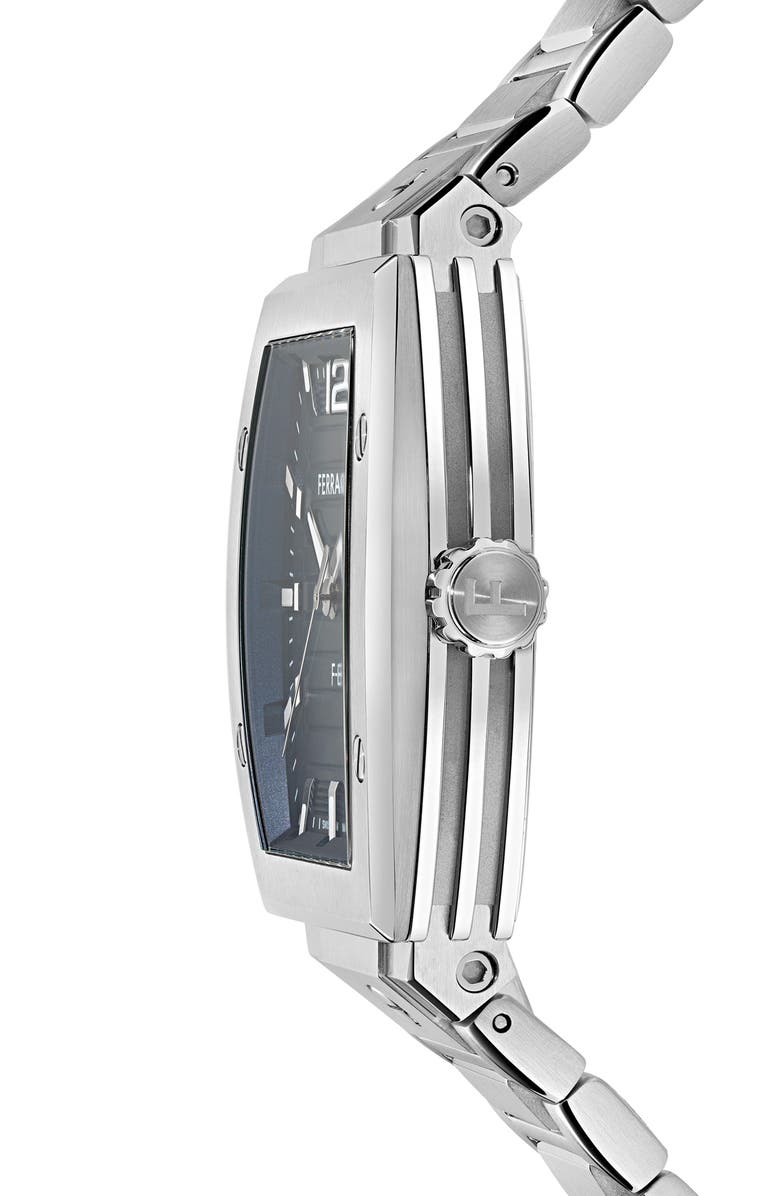 FERRAGAMO F-80 Tonneau Bracelet Watch, 42mm, Alternate, color, Ip Stainless Steel/Blue