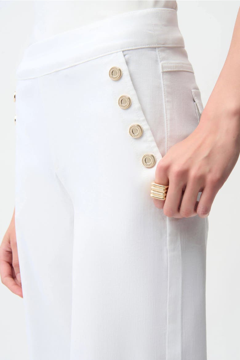Wide Leg Pull-On Jeans, Alternate, color, white