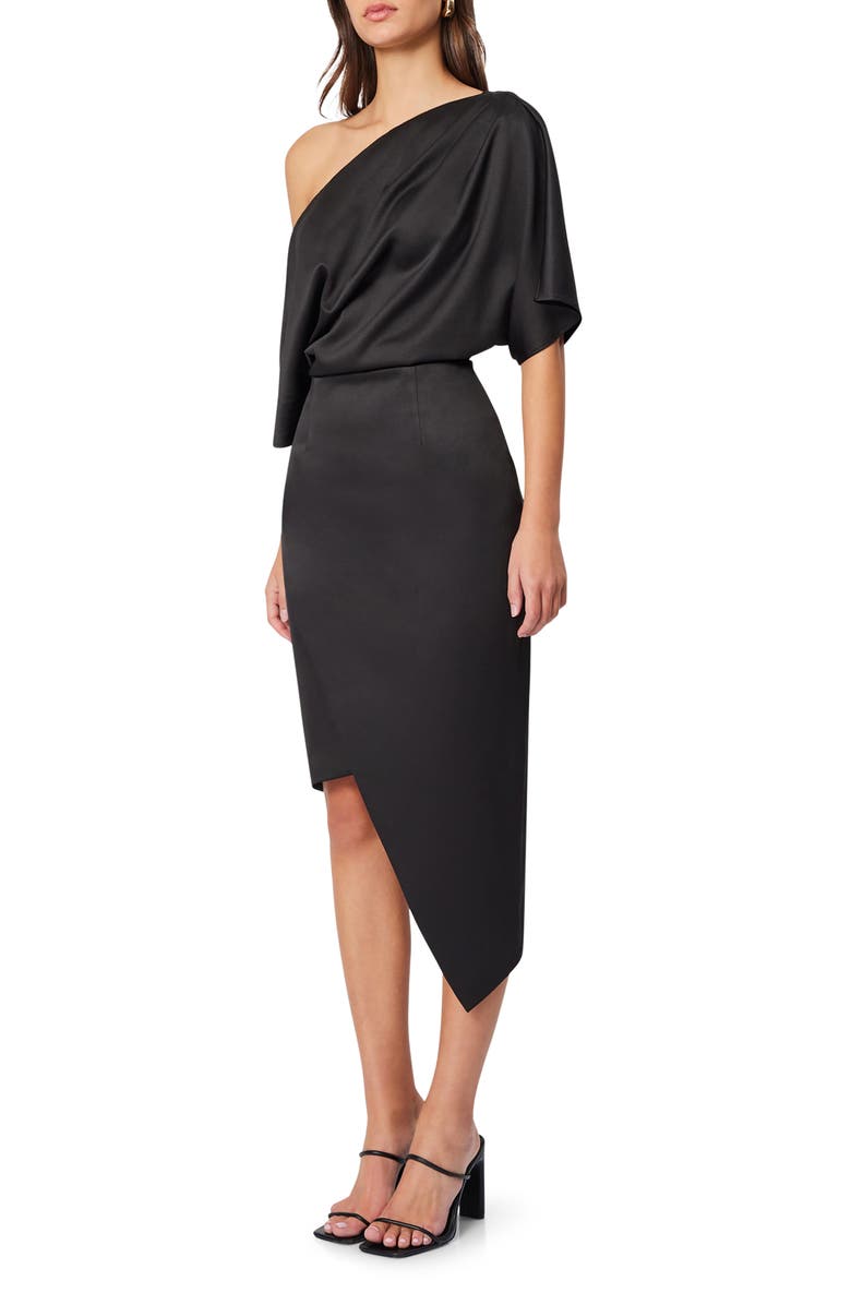 Elliatt Carson One-Shoulder Satin Dress, Alternate, color,