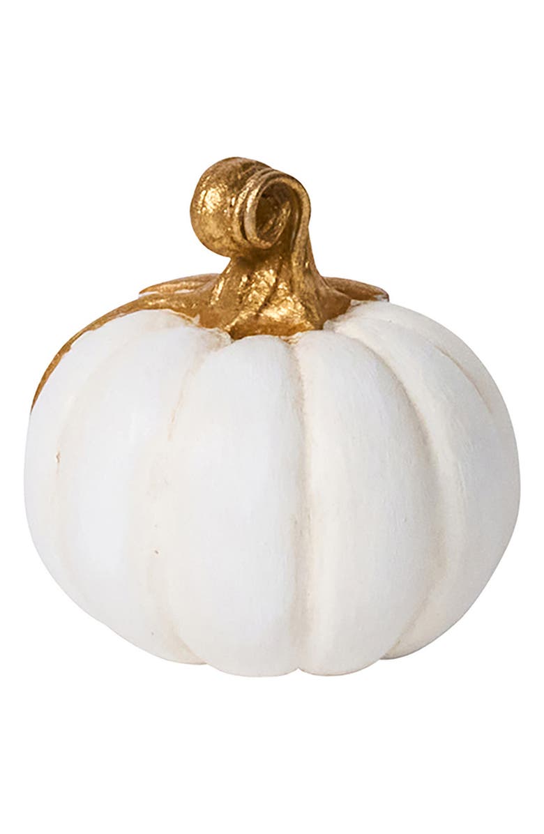 Juliska Forest Walk Pumpkin Set of 4 Place Card Holders, Alternate, color, Gold