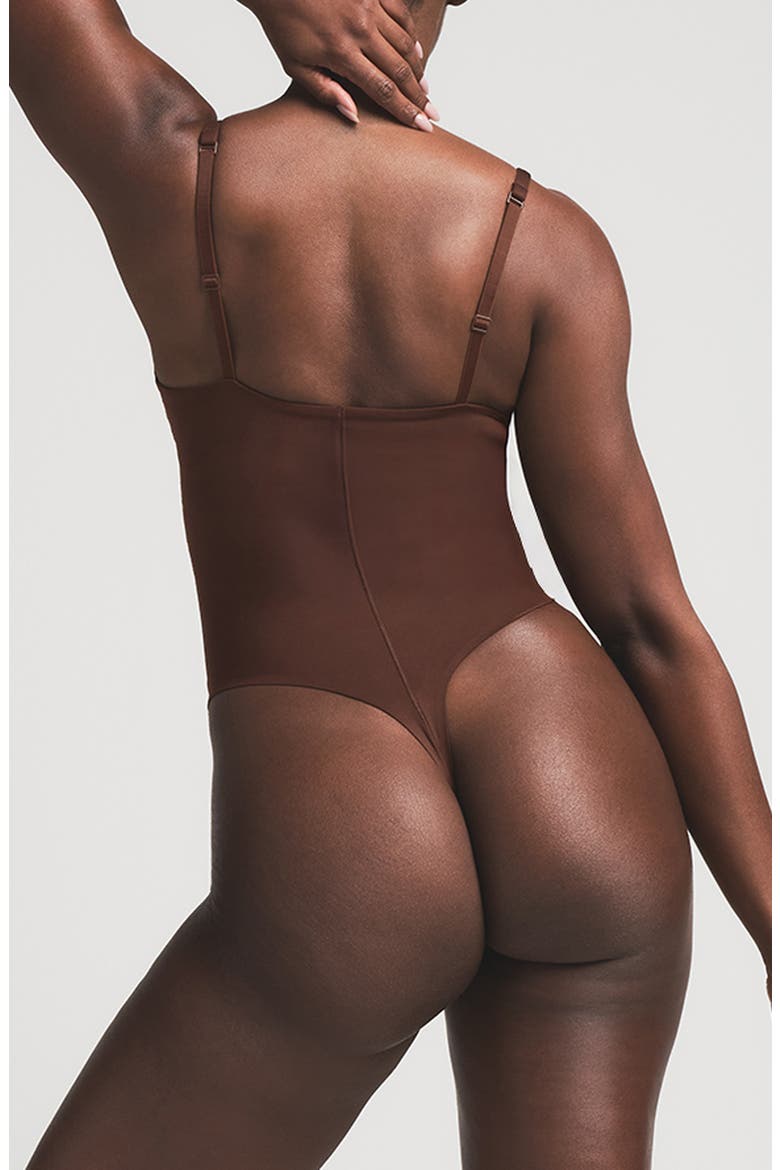 Ultimate Body Push-Up Thong Bodysuit, Alternate, color, COCOA