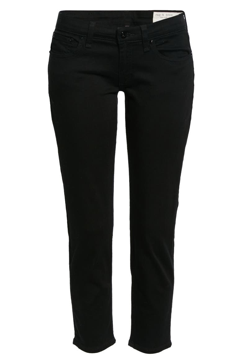 Dre Low Rise Slim Boyfriend Jeans, Alternate, color, BLACK
