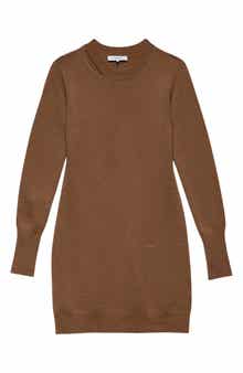 FRAME Cutout Long Sleeve Cashmere Blend Sweater Minidress