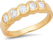 HMY JEWELRY 18K Gold Plated Simulated Diamond Band Ring