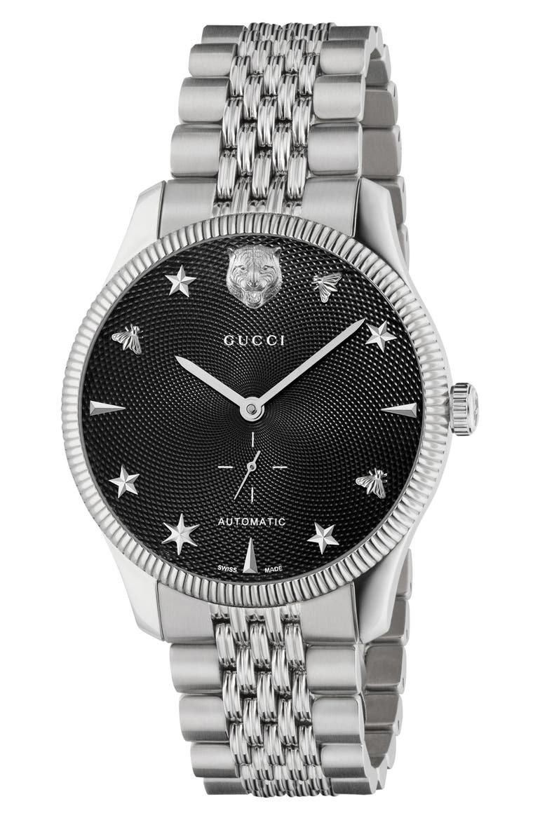 G-Timeless Bracelet Watch, 40mm, Main, color, SILVER/ BLACK
