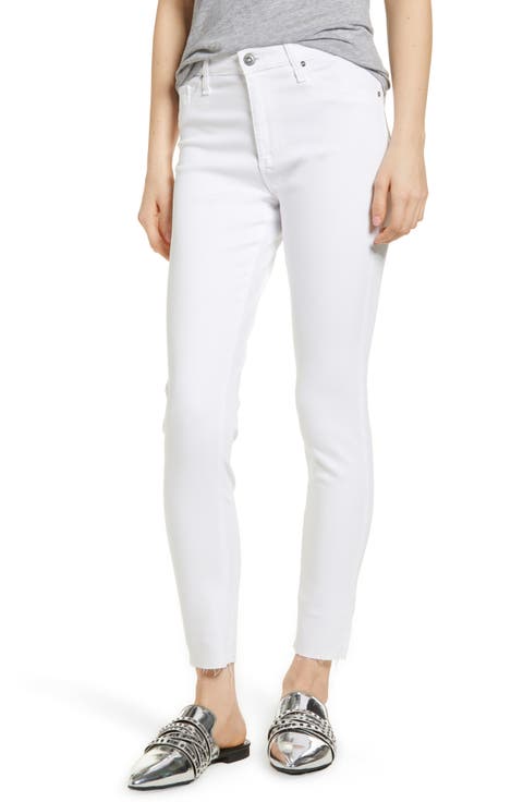 The Farrah High Waist Raw Hem Ankle Skinny Jeans