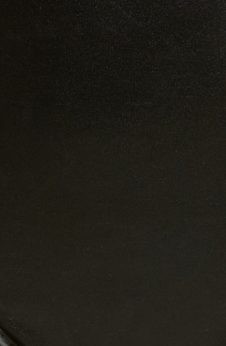 Hauty Strappy Faux Leather & Mesh Bralette, Alternate, color, Black