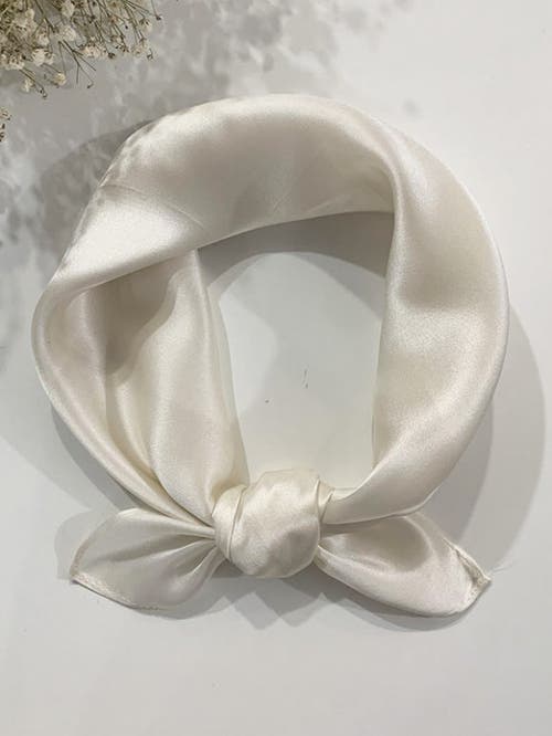 Silksilky Pure Silk Solid Color Square Scarf 53x53cm/21 In Ivory