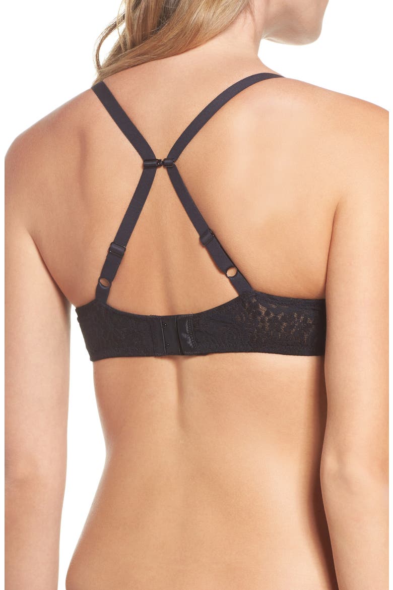 Halo Lace Convertible Underwire Bra, Alternate, color, BLACK