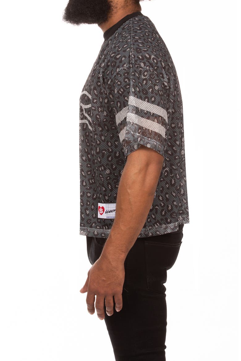 Eskimo Oversize Short Sleeve Mesh V-Neck Jersey, Alternate, color, BLACK