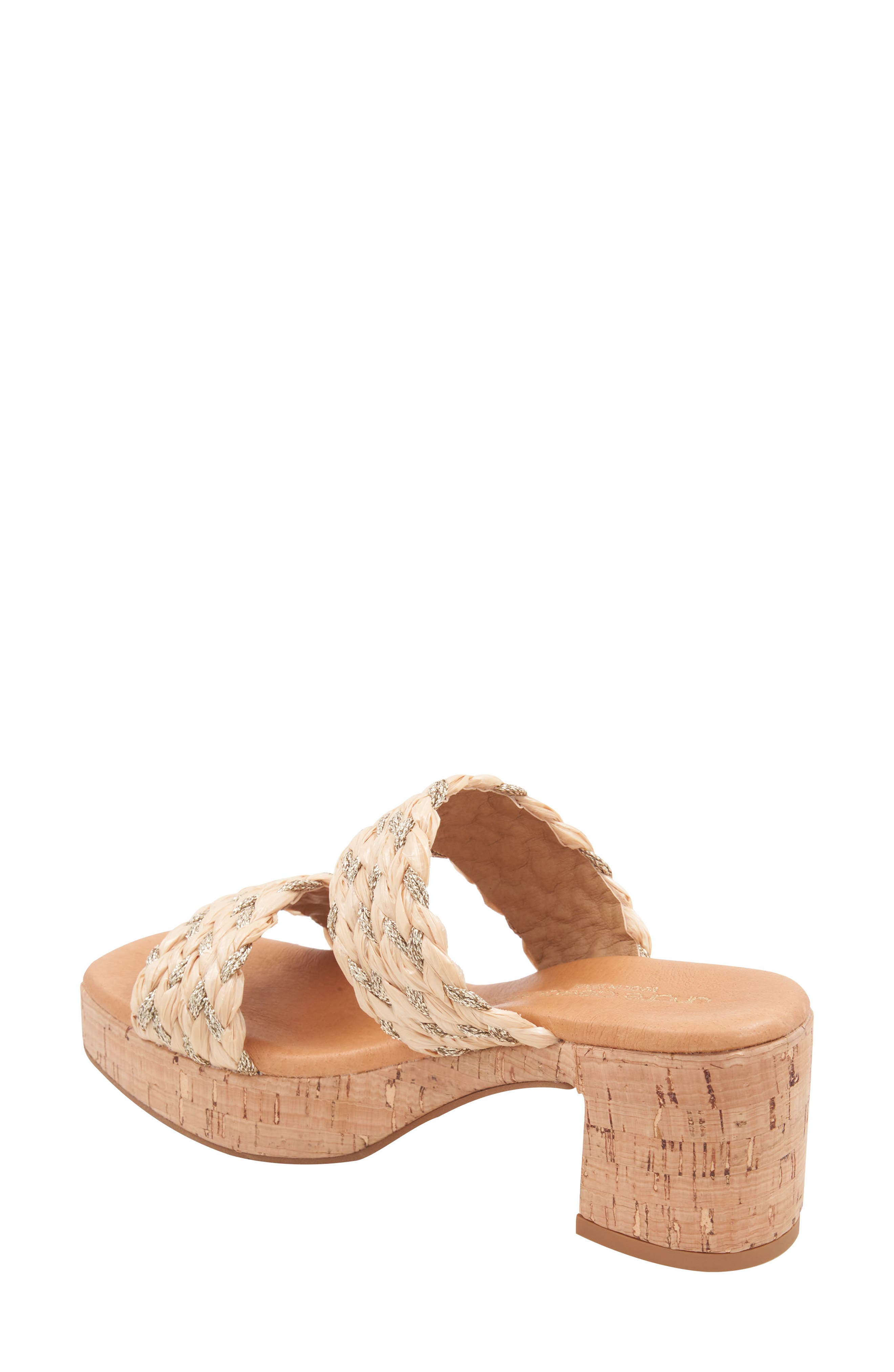 Cairo Platform Sandal, Alternate, color, NATURAL/ PLATINO