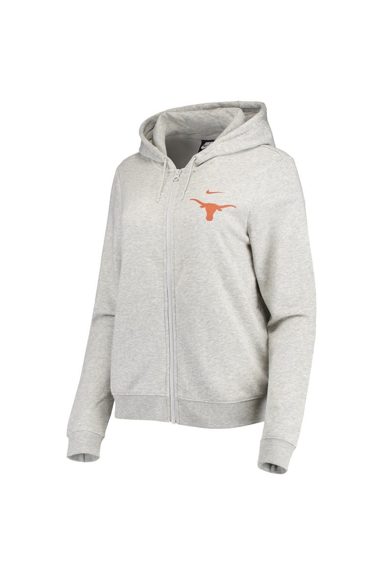 Women's Nike Heathered Gray Texas Longhorns Varsity Fleece Full-Zip Hoodie, Alternate, color, Heather Gray