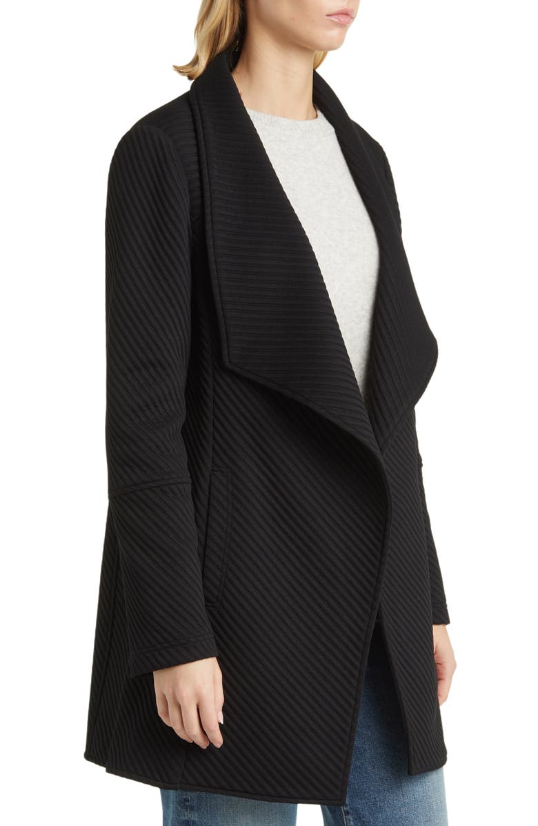 Sam Edelman Drape Front Rib Jacket, Alternate, color, Black
