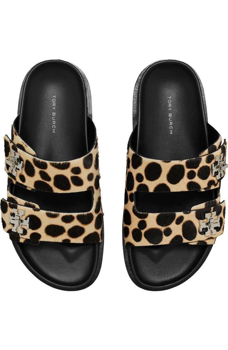 Tory Burch T-Lock Genuine Calf Hair Sport Slide Sandal, Alternate, color, Trench/ Black Print Calf Hair